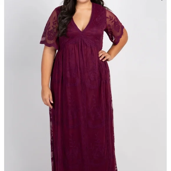 red lace dress pink boutique Burgundy Lace Applique Mermaid Prom Dresses 2024 V-Neck 24229 – vigocouture